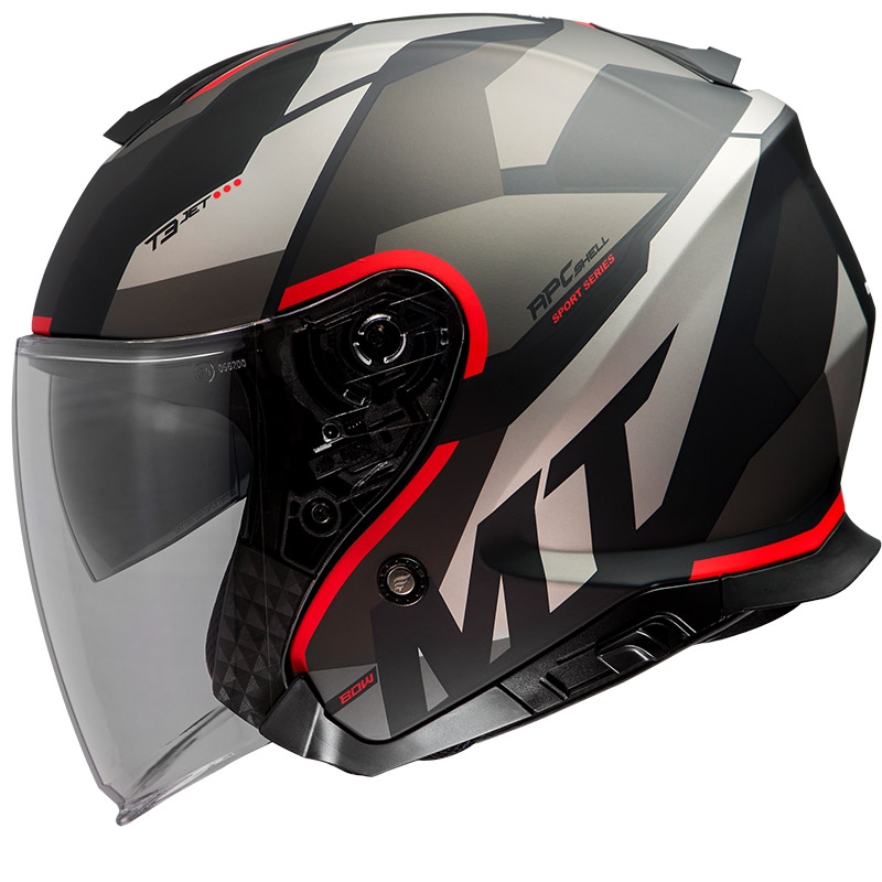 Otevřená přilba na motorku MT Thunder 3 SV Bow černo-šedo-červená