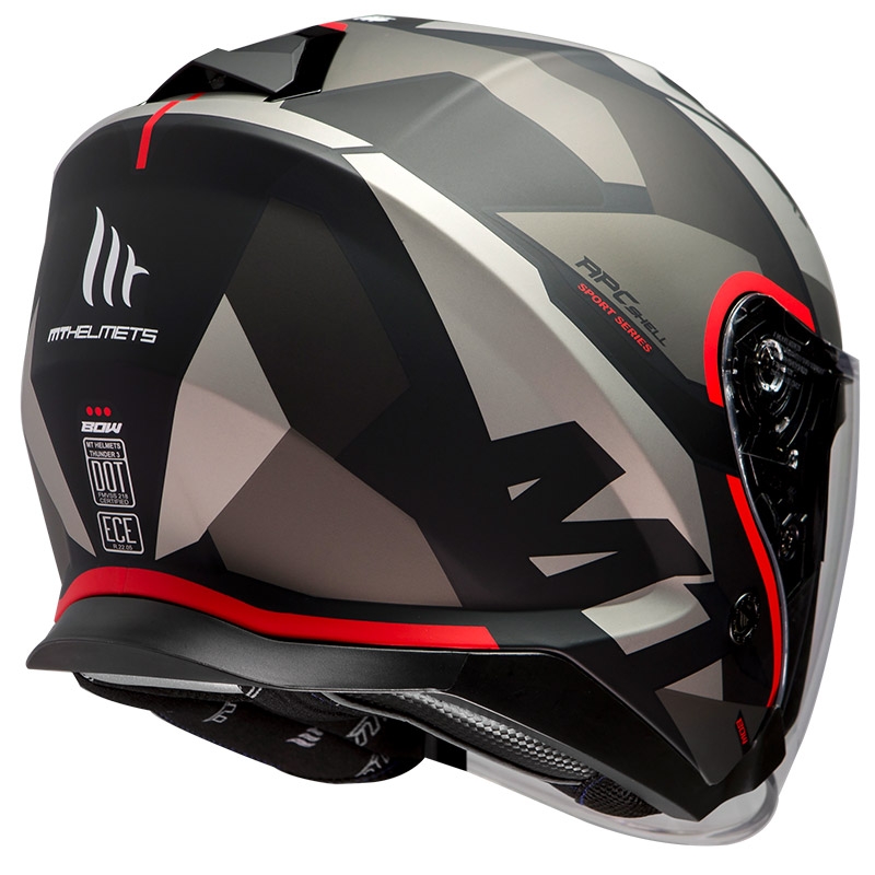 Otevřená přilba na motorku MT Thunder 3 SV Bow černo-šedo-červená