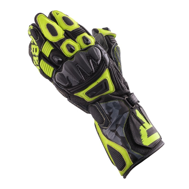 Motocikla cimdi Rebelhorn Rebel black-camo-fluo yellow izpārdošana