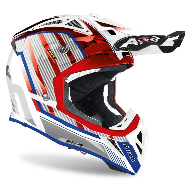 Motokrosová přilba Airoh Aviator Glow 2.3 AMS2 červeno-modro-šedá