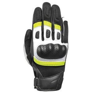 Motocikla cimdi Oxford RP-6S melns-balts-fluo dzeltens