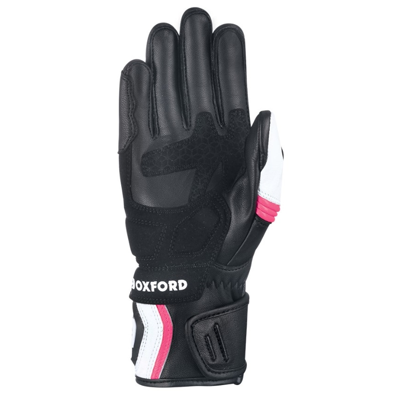 Sieviešu Oxford RP-5 2.0 motocikla cimdi balti-melni-rozā