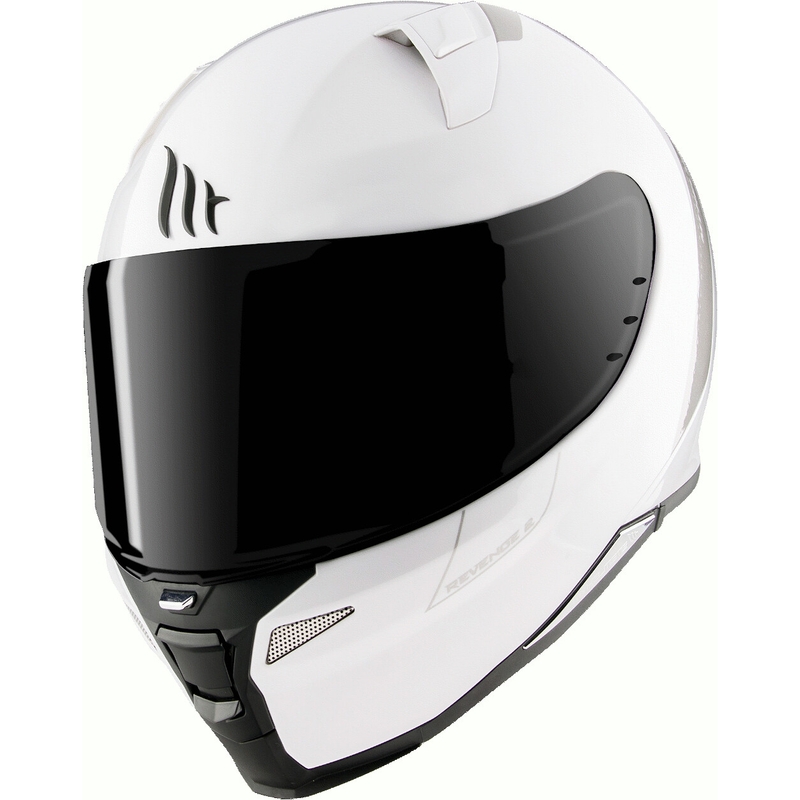 MT Revenge 2 Solid White Gloss Integrālā motociklu ķivere izpārdošana