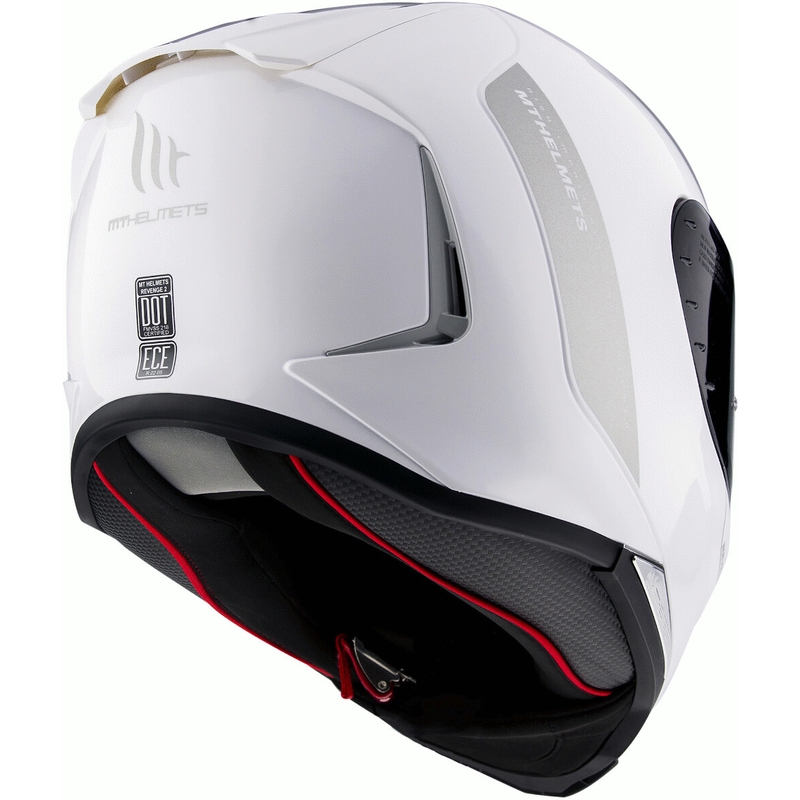 MT Revenge 2 Solid White Gloss Integrālā motociklu ķivere izpārdošana