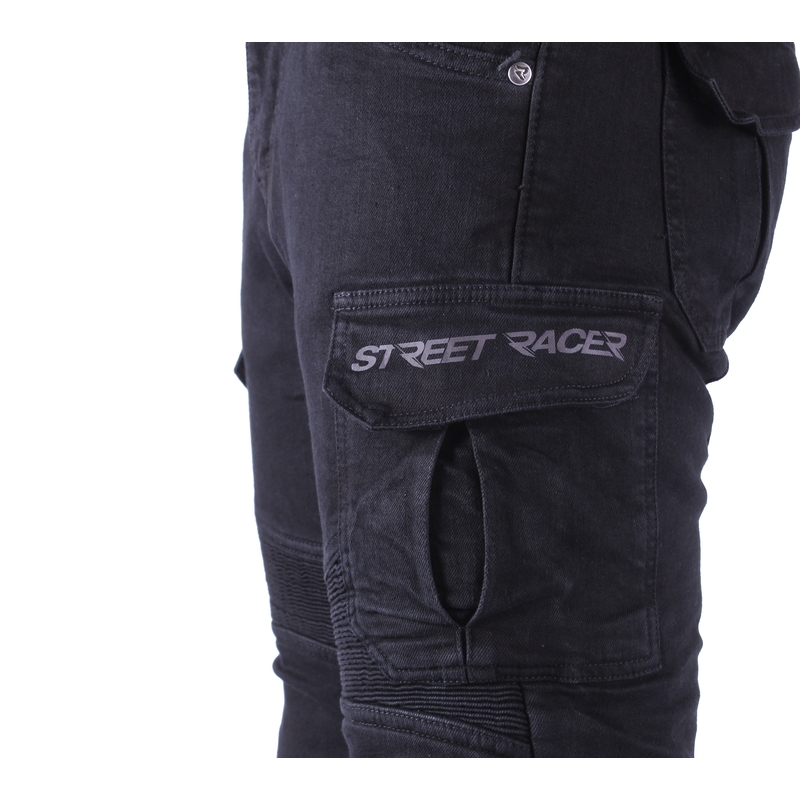 Street Racer Cargo CE Melni motocikla džinsi