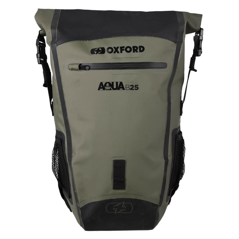 Ūdensizturīga Oxford Aqua B25 Black-Khaki Green 25 L mugursoma