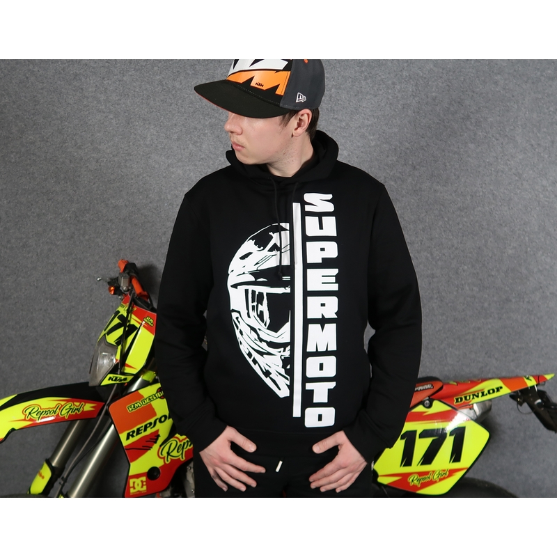 Vīriešu jaka ar kapuci SUPERMOTO melna