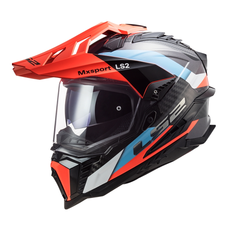 Enduro přilba LS2 MX701 Explorer C Frontier černo-oranžovo-modrá