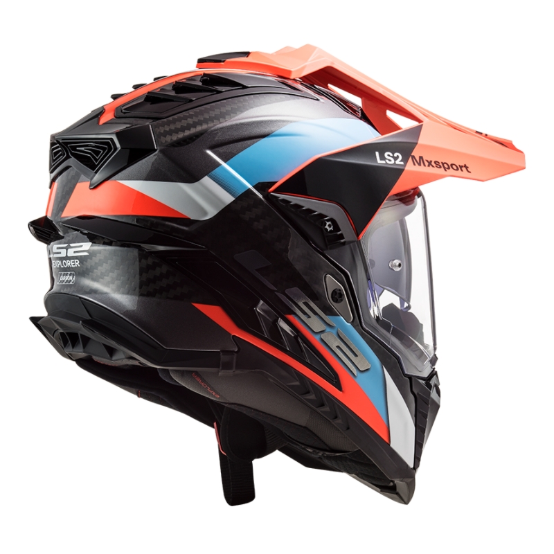 Enduro přilba LS2 MX701 Explorer C Frontier černo-oranžovo-modrá