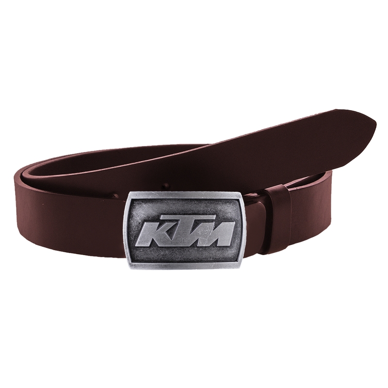 Ādas moto josta ar sprādzi KTM brūna