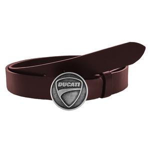 Ādas moto josta ar Ducati sprādzi brūna
