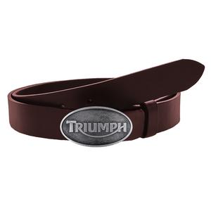 Ādas moto josta ar Triumph brūnu sprādzi