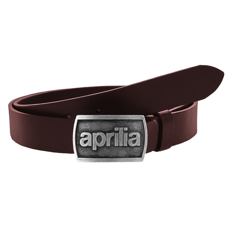 Ādas moto josta ar sprādzi Aprilia brūna