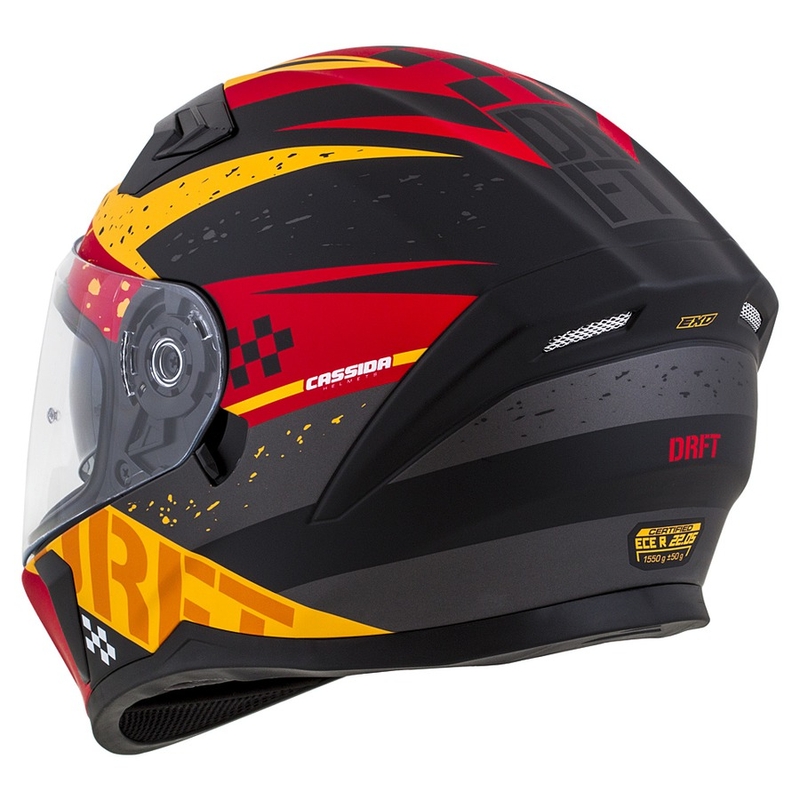 Integrālā moto ķivere Cassida Integral 3.0 DRFT oranža-fluo sarkana