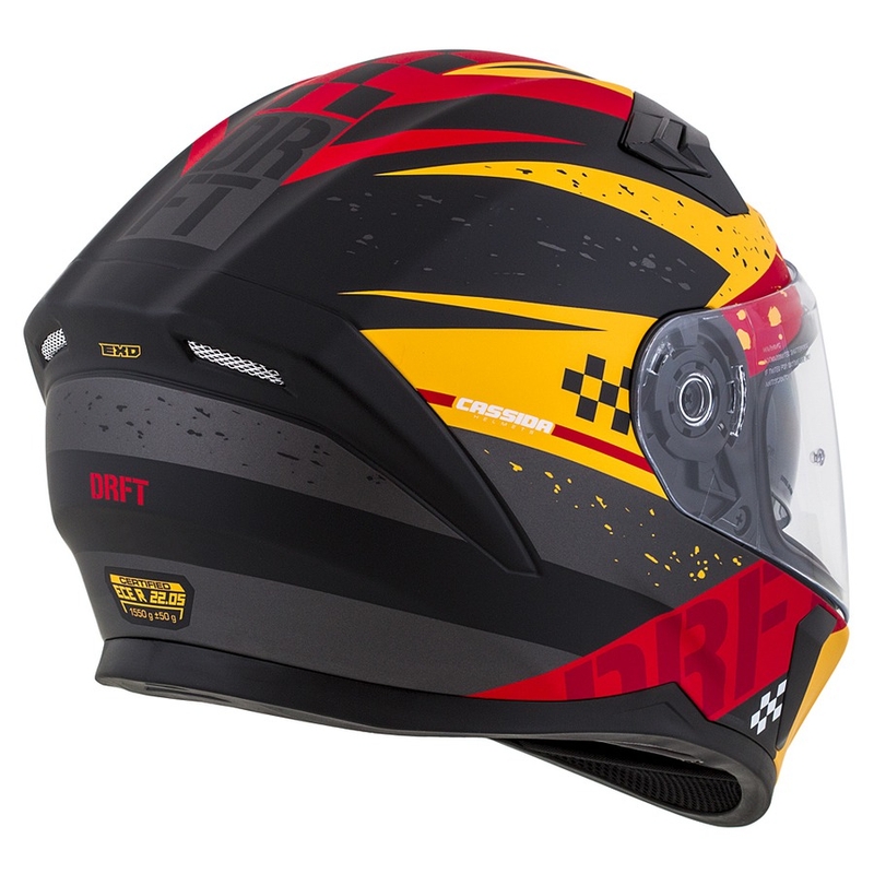 Integrālā moto ķivere Cassida Integral 3.0 DRFT oranža-fluo sarkana