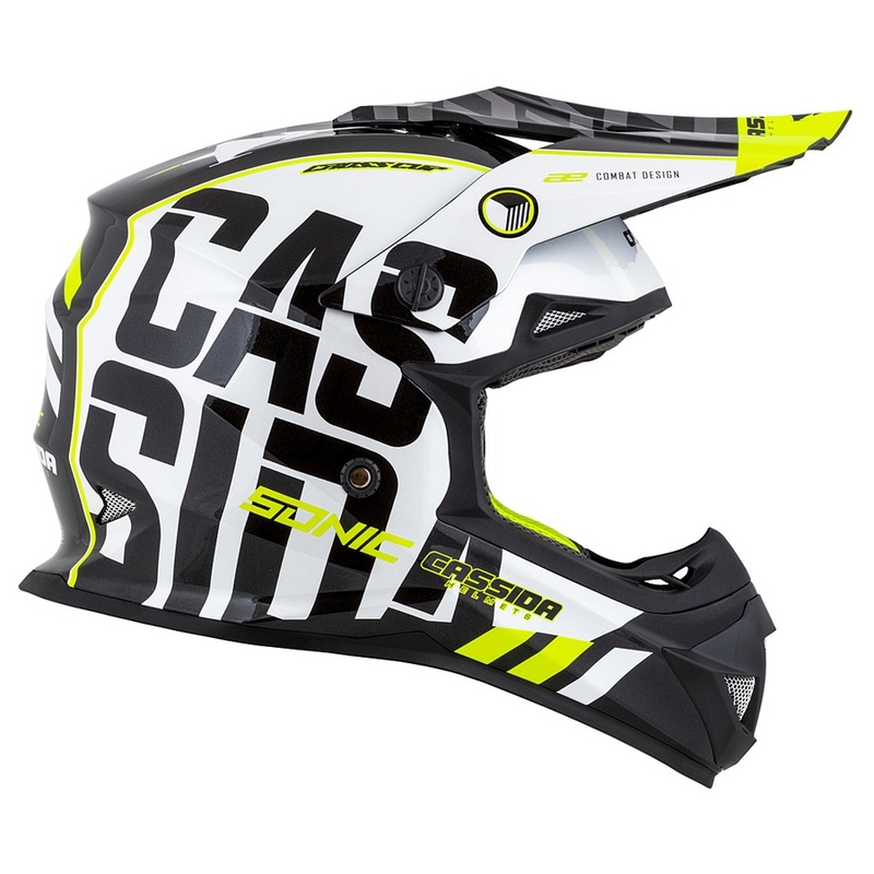 Cassida Cross Cup Sonic motokrosa ķivere melns-balts-fluo dzeltens
