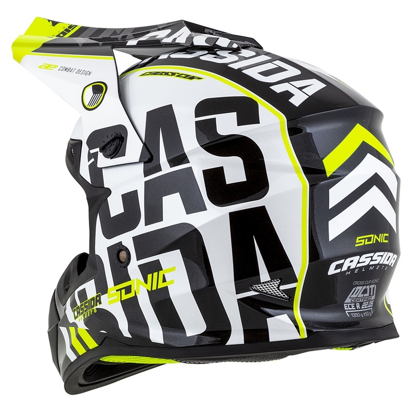 Cassida Cross Cup Sonic motokrosa ķivere melns-balts-fluo dzeltens