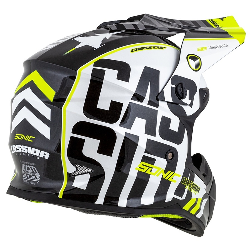 Cassida Cross Cup Sonic motokrosa ķivere melns-balts-fluo dzeltens