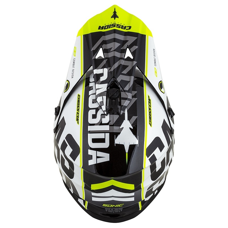 Cassida Cross Cup Sonic motokrosa ķivere melns-balts-fluo dzeltens