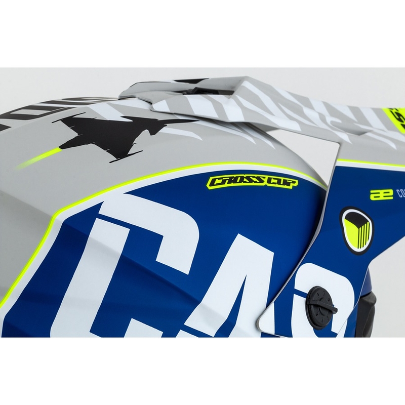 Motokrosa ķivere Cassida Cross Cup Sonic fluo dzeltens-zils matēts