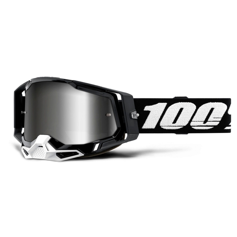 Motokrosové brýle 100% RACECRAFT 2 černé (stříbrné zrcadlové plexi)