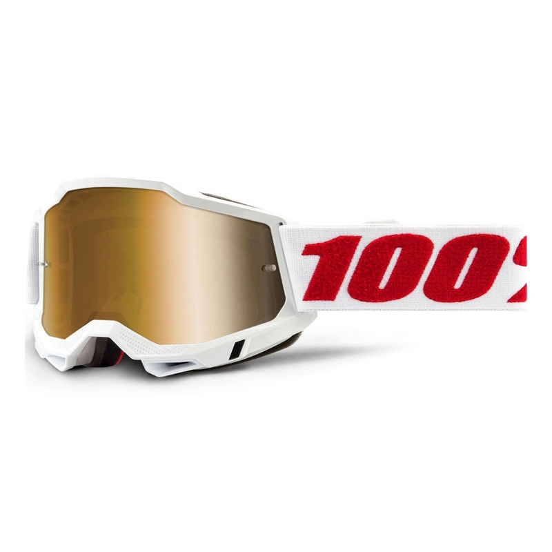 Motokrosové brýle 100% ACCURI 2 bílé (zlaté plexi)