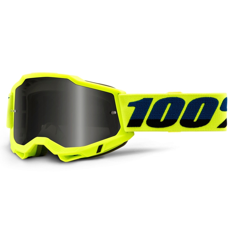 Motokrosa brilles 100% ACCURI 2 fluo dzeltenas (kūpinātas pleksi)
