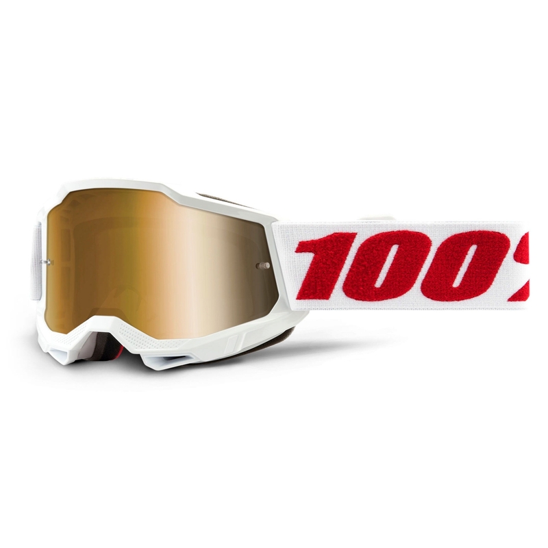 Bērnu motokrosa brilles 100% ACCURI 2 white (gold plexi)