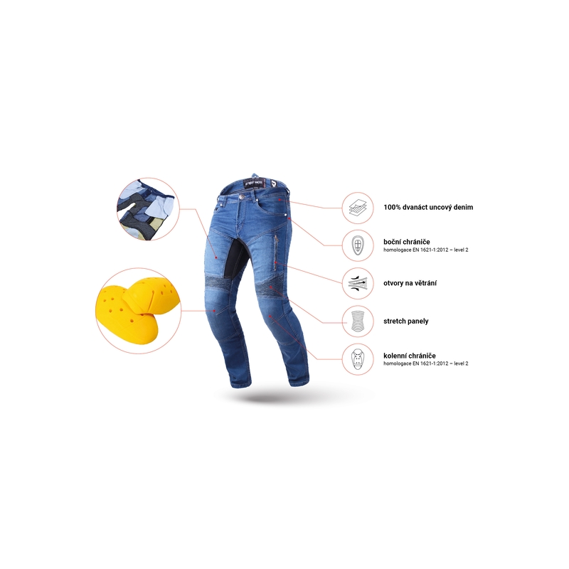 Street Racer Stretch II CE Blue Motocikla džinsi ar pagarinātām biksēm