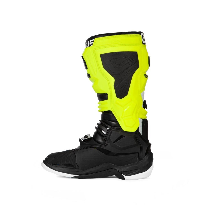 Eleveit X-Legend melni-fluo dzelteni-balti motocikla zābaki izpārdošana