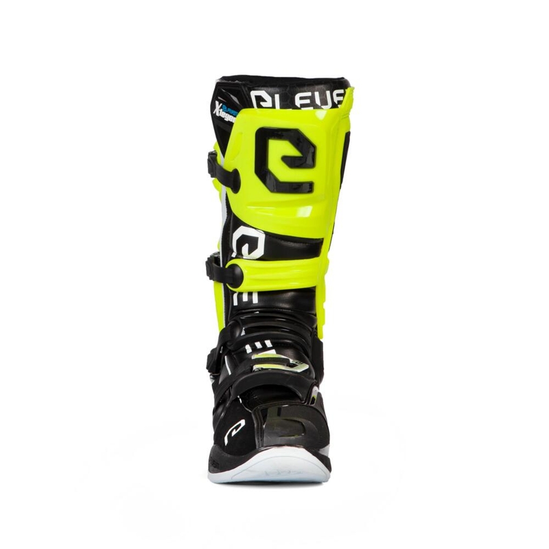 Eleveit X-Legend melni-fluo dzelteni-balti motocikla zābaki izpārdošana