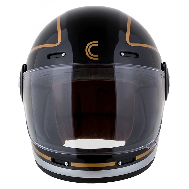Integrēta moto ķivere Cassida Fibre Jawa Sport melna-sudraba-zeltena