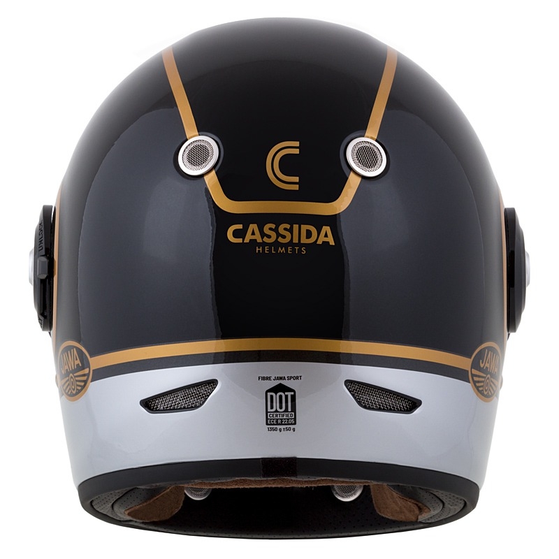 Integrēta moto ķivere Cassida Fibre Jawa Sport melna-sudraba-zeltena