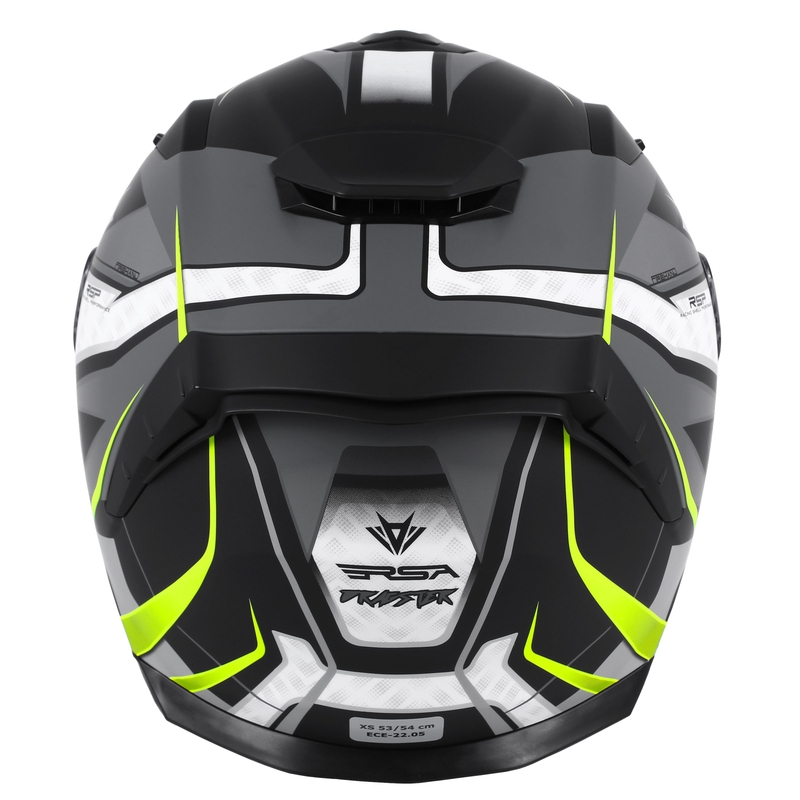 Integrālā motociklista ķivere RSA Rapid pelēka-fluo dzeltena izpārdošana