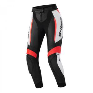 Sieviešu Shima Miura 2.0 Black-White-Fluo Red motocikla bikses