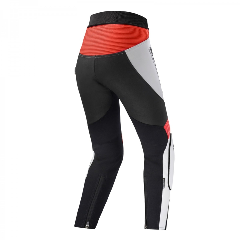 Sieviešu Shima Miura 2.0 Black-White-Fluo Red motocikla bikses