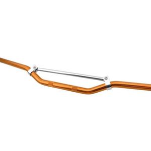 Cross/enduro motocikla stūres ar trapecēm oranžā krāsā