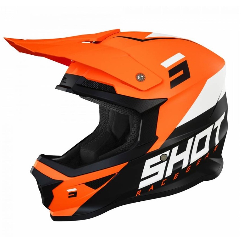 Motokrosová přilba Shot Furious Chase černo-bílo-fluo oranžová výprodej