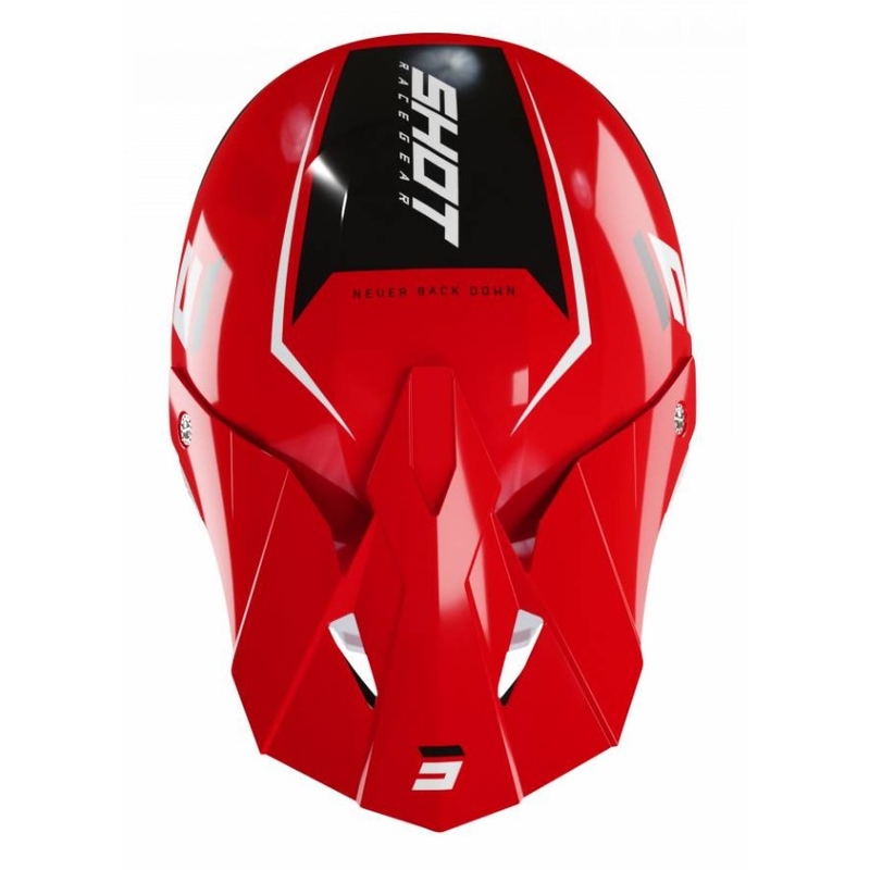 Motokrosová přilba Shot Furious Chase černo-bílo-červená