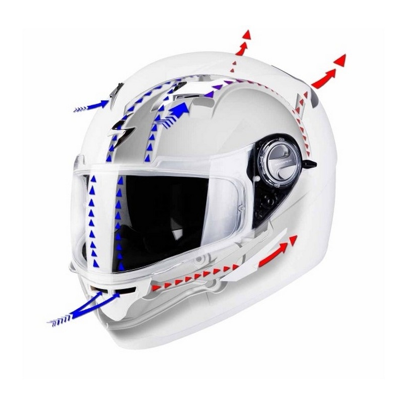 Integrální přilba na motorku Scorpion EXO-500 laces bílo-stříbrná výprodej