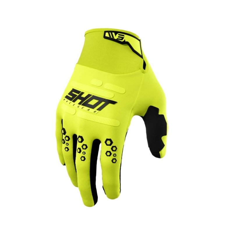 Motokrosa cimdi Shot Vision fluo dzelteni izpārdošana