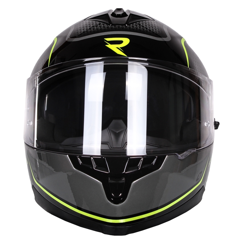 Street Racer Magna melnā un dzeltenā integrālā motocikla ķivere
