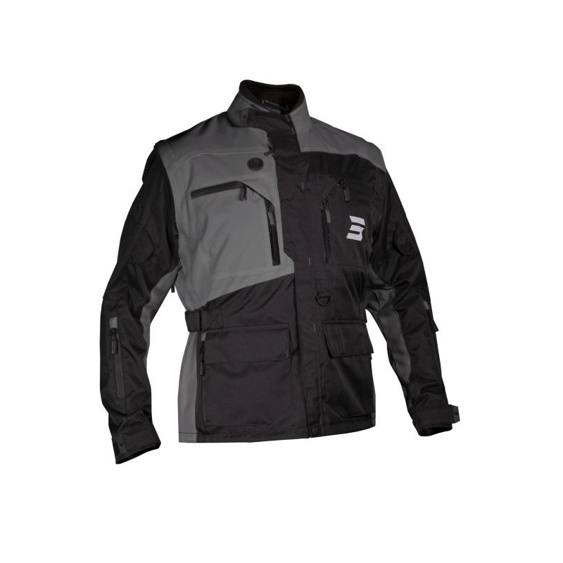 Shot Racetech melni pelēka motocikla jaka