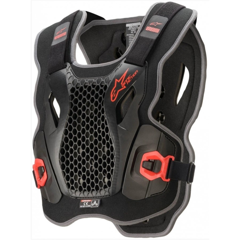 Alpinestars Bionic Action krūšu aizsargs melns un sarkans