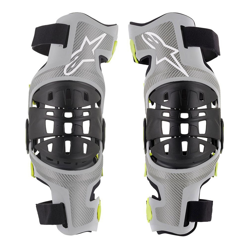 Alpinestars Bionic-7 sudraba-fluo dzeltenas krāsas ceļgala kronšteini