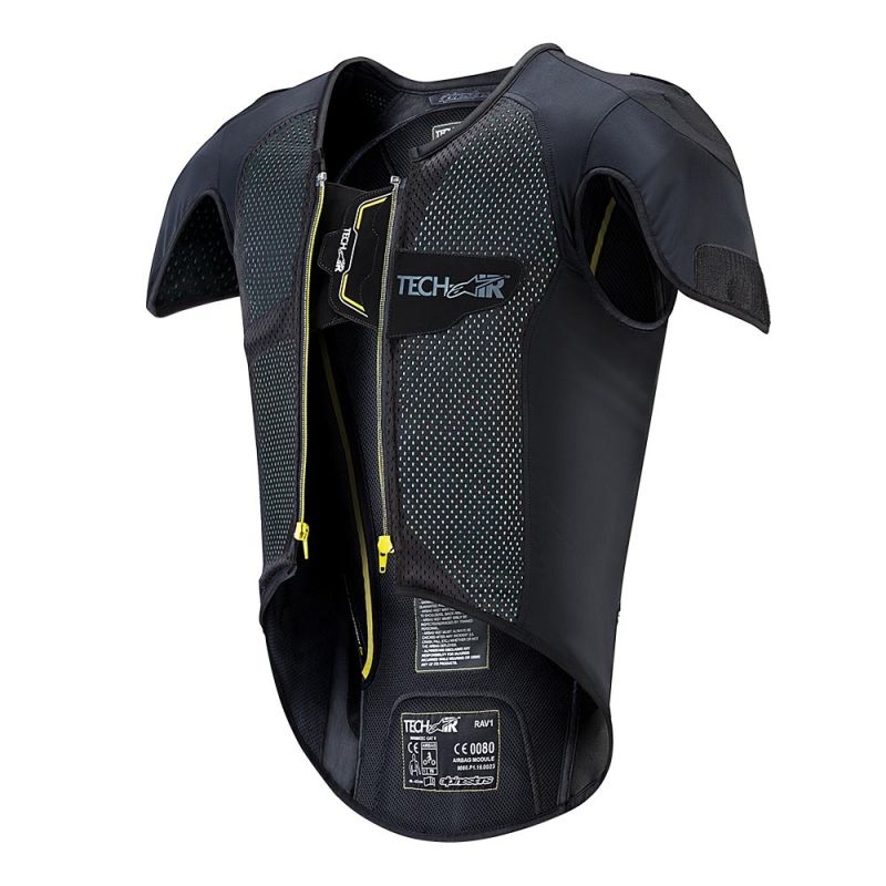 Alpinestars Tech-Air® Race Vest drošības spilvena oderējums melns un dzeltens izpārdošana