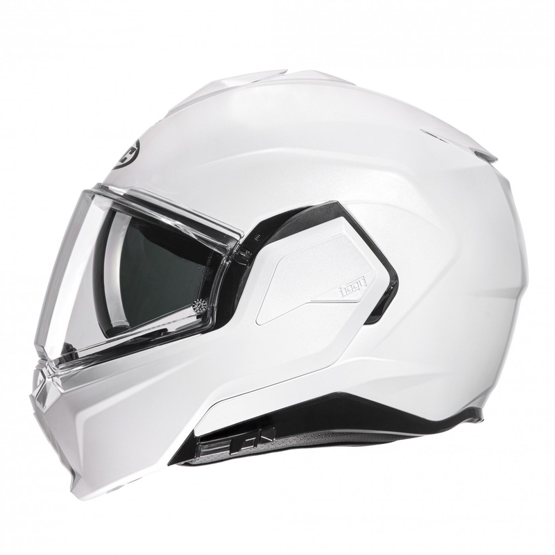 HJC I100 Solid perlamutra balta flip-up motocikla ķivere