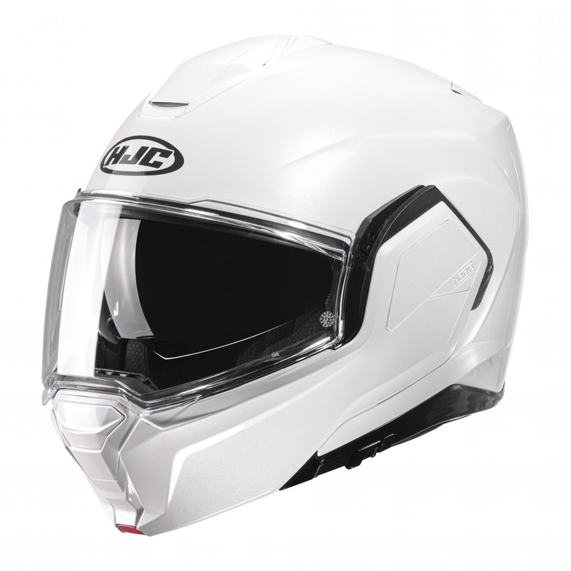 HJC I100 Solid perlamutra balta flip-up motocikla ķivere