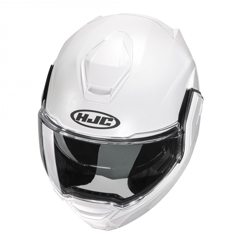 HJC I100 Solid perlamutra balta flip-up motocikla ķivere