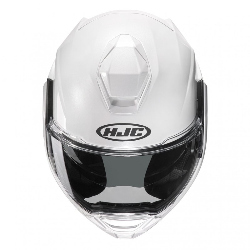 HJC I100 Solid perlamutra balta flip-up motocikla ķivere